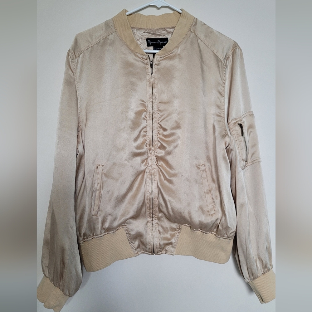 Mercer & Madison Beige Bomber Jacket